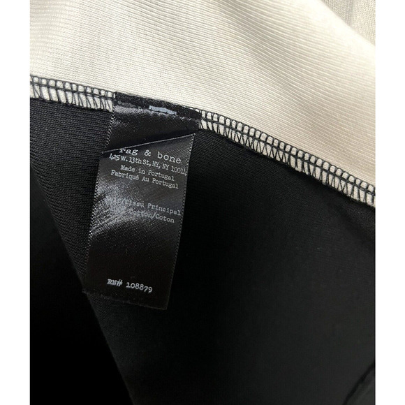 RAG & BONE Sam Black White Ribbed Sleeveless Slit Pencil Midi Dress Size S - Picture 6 of 9